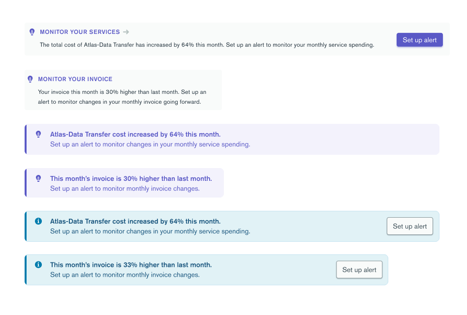 Banner component iterations